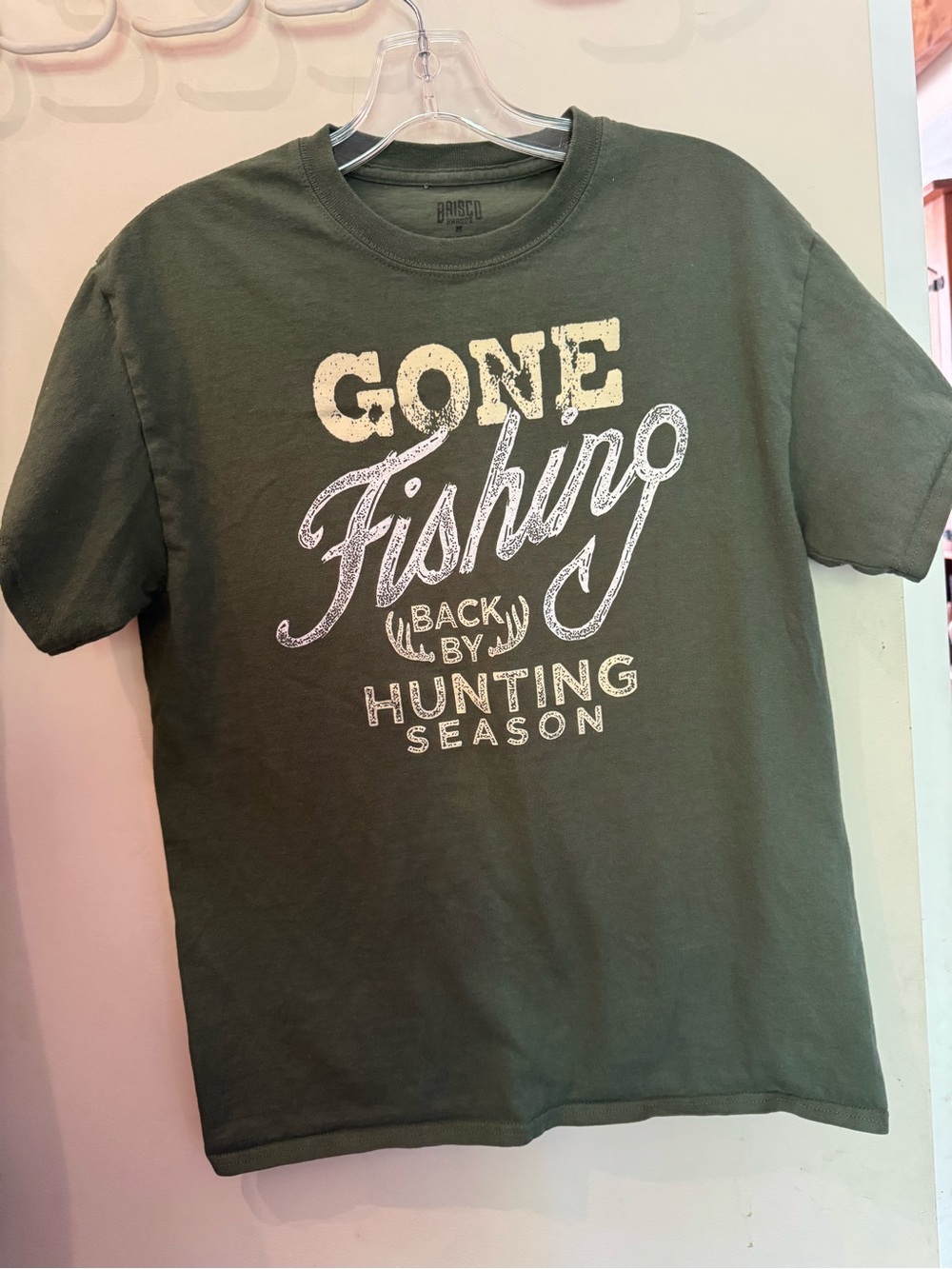 Basic Olive Green Graphic Logo Tee